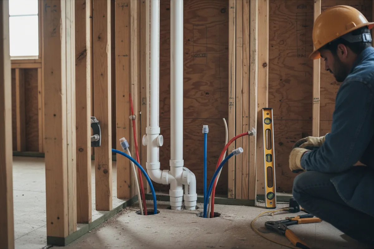 Drain and supply rough-in during Sump Pump Repair in Saint Francis