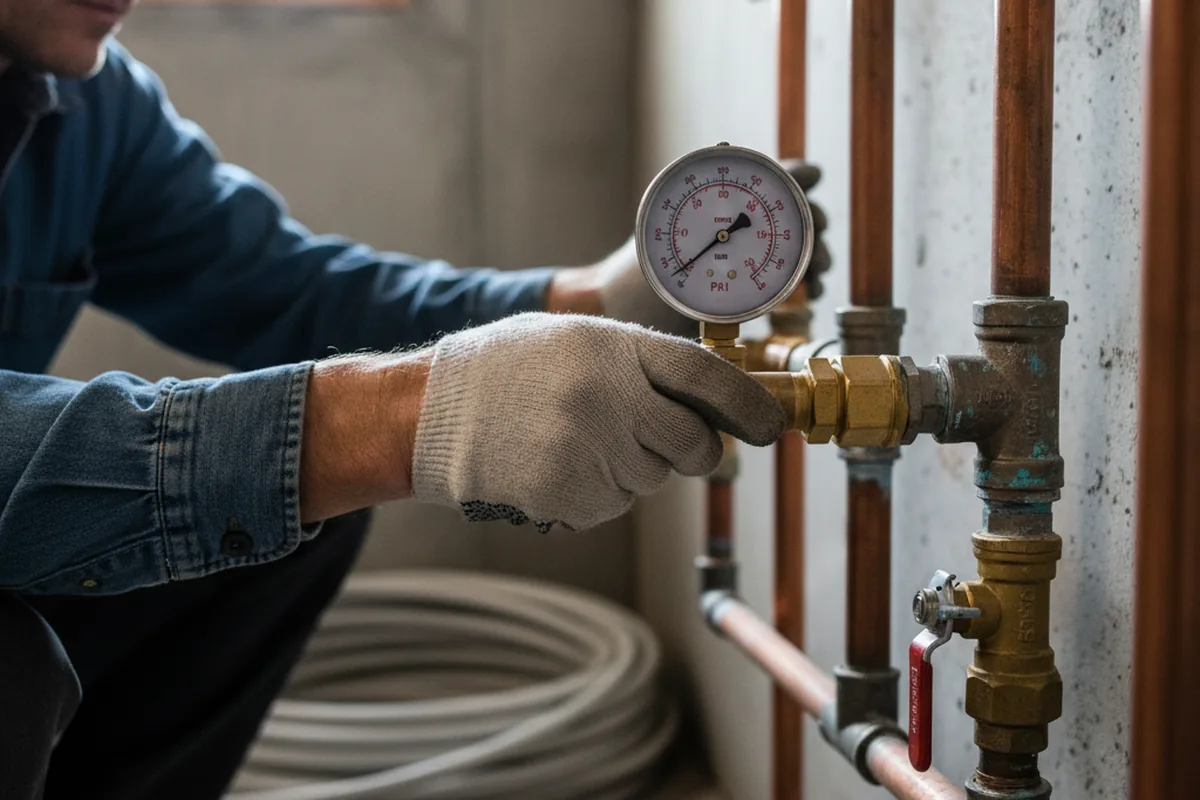Pressure testing a repaired line during Water Line Repair in Saint Francis